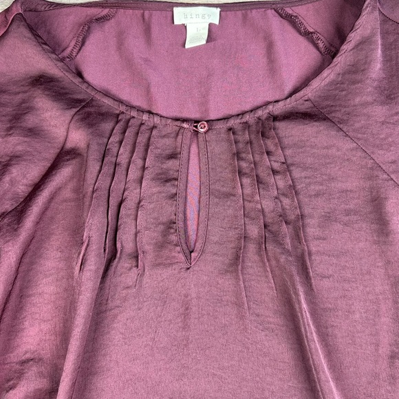 Whimsigoth Witchy Fairy Festival Dark Burgundy Renaissance Size L Top By Hinge - Picture 4 of 12